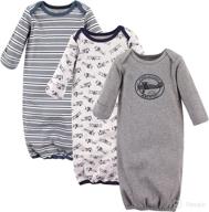 👶 hudson baby unisex aviation cotton gowns, 0-6 months logo