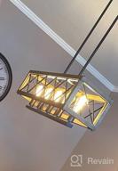 картинка 1 прикреплена к отзыву Деревенская современная люстра для фермерского дома с 3 лампочками, прямоугольным светильником для столовой 24 дюйма, подвесной подвесной светильник с отделкой из дерева и черного металла от John Taylor