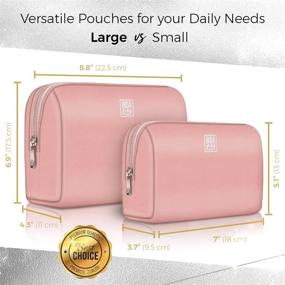 img 2 attached to Large Makeup Bag For Women & Girls, Zippered Cosmetic Pouch With Multiple Compartments For Travel, Purse Organizer Cute Toiletry Bag Suitable For Makeup, Pencils And Accessories