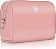 large makeup bag for women & girls, zippered cosmetic pouch with multiple compartments for travel, purse organizer cute toiletry bag suitable for makeup, pencils and accessories logo