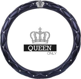 img 3 attached to 👑 Noble Crown + Bling Diamond Auto Accessories Set: 11-Pack for Queen (Black Set 1)