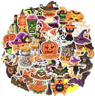 50-pack waterproof pumpkin stickers for kids and adults, perfect for scrapbooking, water bottles, and halloween decorations logo