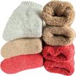 get cozy with women's super thick wool socks - pack of 3-5, soft and warm winter crew socks in multicolor logo