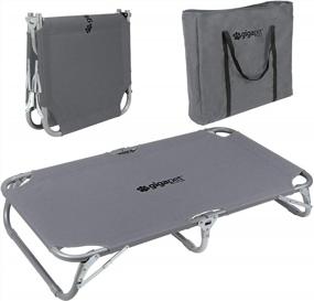 img 4 attached to Foldable Elevated Pet Cot With Steel Frame - Durable And Lightweight Portable Bed For Dogs And Cats To Play, Rest, And Relax Anywhere