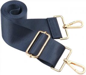 img 4 attached to Wide Adjustable Replacement Crossbody Handbag Shoulder Strap, Blue 1.97" Wide Purse Strap