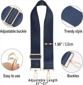 img 2 attached to Wide Adjustable Replacement Crossbody Handbag Shoulder Strap, Blue 1.97" Wide Purse Strap