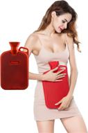 extra large extra thick peterpan hot water bottle with cover - bpa & phthalates free, holds 90 fl oz, red logo