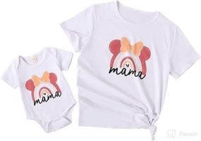 img 4 attached to Adorable Mommy and Me Matching Rainbow Print Pullover Tops for Fall