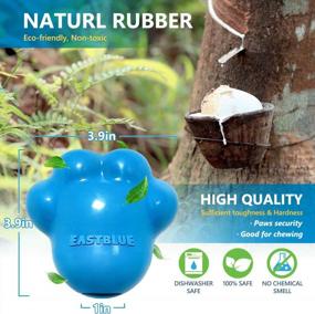 img 2 attached to Durable Dog Treat Dispensing Toys For Aggressive Chewers - EastBlue Natural Rubber Ball Puzzle Toy, Almost Indestructible Fetch And Chase Game For Medium To Large Dogs.