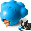 durable dog treat dispensing toys for aggressive chewers - eastblue natural rubber ball puzzle toy, almost indestructible fetch and chase game for medium to large dogs. logo