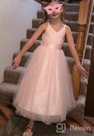 img 1 attached to Long Lace Flower Girls Bridesmaid Dress: A-Line Pageant & Party Gown With Tulle Skirt For Weddings review by Steve Walton