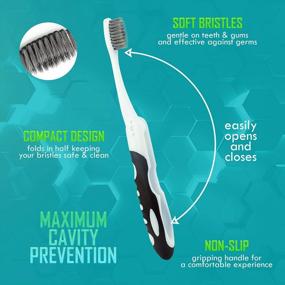 img 2 attached to 3-Pack Soft Charcoal Toothbrush Kit | Travel Size & Folding Design For Hiking, Camping, & Traveling