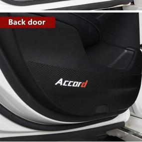 img 1 attached to 🚗 Enhance your Honda Accord 10th with Car Door Anti-Kick Pad Threshold - Leather Carbon Fiber Sticker for added Style and Protection!