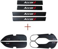 🚗 enhance your honda accord 10th with car door anti-kick pad threshold - leather carbon fiber sticker for added style and protection! logo