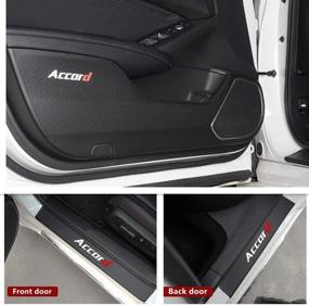 img 3 attached to 🚗 Enhance your Honda Accord 10th with Car Door Anti-Kick Pad Threshold - Leather Carbon Fiber Sticker for added Style and Protection!