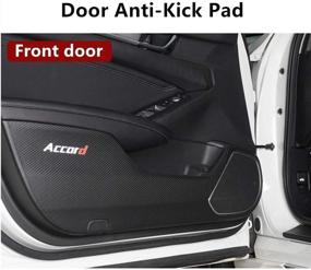 img 2 attached to 🚗 Enhance your Honda Accord 10th with Car Door Anti-Kick Pad Threshold - Leather Carbon Fiber Sticker for added Style and Protection!