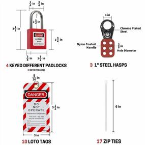 img 2 attached to Ensure Electrical Safety With TRADESAFE Breaker Lockout Tagout Kit | Keyed Different Red Loto Locks, Lockout Tags, Hasps And Refill Devices Included
