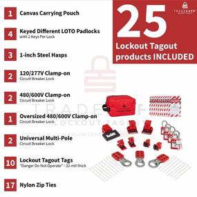 img 3 attached to Ensure Electrical Safety With TRADESAFE Breaker Lockout Tagout Kit | Keyed Different Red Loto Locks, Lockout Tags, Hasps And Refill Devices Included