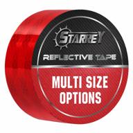 starrey reflective tape: 1 inch wide, 15 ft long, dot-c2 high intensity red - conspicuous trailer reflector safety tape for vehicles, trucks, bikes, cargos, and helmets logo