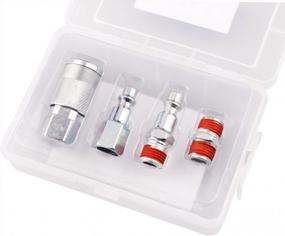 img 2 attached to 1/4" NPT Industrial Air Coupler And Plug Kit (4 Pieces) With Storage Case - WYNNsky