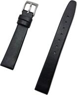 14mm black elegant leather watchband logo