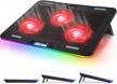 pccooler rgb laptop cooling pad with touch-controlled light modes and adjustable angles, silent cooler for 12-17 inch laptops logo