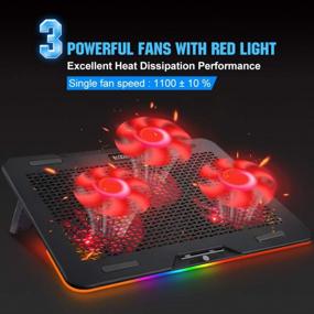 img 3 attached to Pccooler RGB Laptop Cooling Pad With Touch-Controlled Light Modes And Adjustable Angles, Silent Cooler For 12-17 Inch Laptops