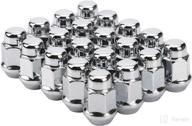 🔧 flycle 1.4" chrome acorn lug nuts - closed end bulge - set of 20 - 12x1.5 threads - cone seat - 19mm hex - perfect for aftermarket wheels logo