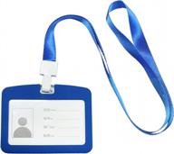 синий сверхмощный горизонтальный держатель для идентификационных бейджей со шнурком - силиконовый держатель для бейджей vetoo для офисов и визитных карточек логотип