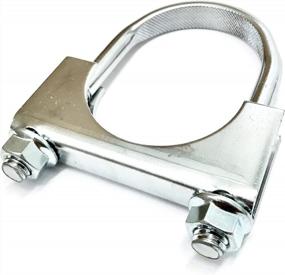 img 1 attached to Chrome Double Edge Open Saddle Muffler Clamp – Heavy Duty And 2 3/4 Inches In Size