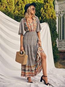 img 3 attached to 🌸 Bohemian Elegance: KIRUNDO Womens Sleeves Pleated Clothing and Dresses Collection
