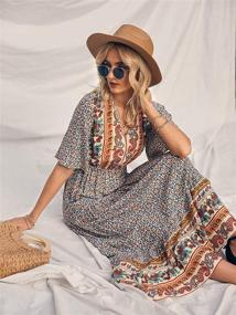 img 1 attached to 🌸 Bohemian Elegance: KIRUNDO Womens Sleeves Pleated Clothing and Dresses Collection