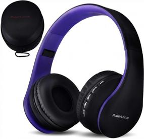 img 4 attached to PowerLocus Wireless Bluetooth Over-Ear Stereo Foldable Headphones with Rechargeable 🎧 Battery and Microphone - Compatible with iPhone, Samsung, LG, iPad (Purple)