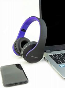 img 1 attached to PowerLocus Wireless Bluetooth Over-Ear Stereo Foldable Headphones with Rechargeable 🎧 Battery and Microphone - Compatible with iPhone, Samsung, LG, iPad (Purple)