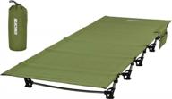 ultralight folding camping cot bed by marchway - portable and compact for outdoor travel, hiking, mountaineering, and lightweight backpacking in army green - ideal for base camp логотип