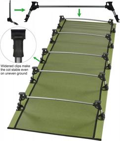 img 1 attached to Ultralight Folding Camping Cot Bed By MARCHWAY - Portable And Compact For Outdoor Travel, Hiking, Mountaineering, And Lightweight Backpacking In Army Green - Ideal For Base Camp