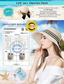 img 2 attached to Jeff & Aimy 50 UPF Foldable Panama Fedora Cloche Summer Sun Hat