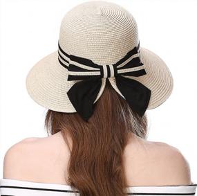 img 4 attached to Jeff & Aimy 50 UPF Foldable Panama Fedora Cloche Summer Sun Hat