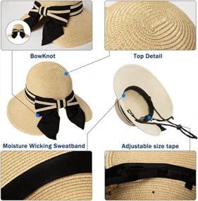 img 1 attached to Jeff & Aimy 50 UPF Foldable Panama Fedora Cloche Summer Sun Hat