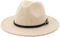 lisianthus women's wide brim panama hat with belt buckle - classic fedora style in wool логотип