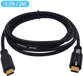 img 3 attached to Poyiccot USB C To USB C Cable 6.5 Feet, Single Screw Locking USB 3.1 Type C To Type C Male To Male 10Gbps/3A Data And Charging Cable Panel Mount Type Compatible MacBook Pro, Pixel 3 XL