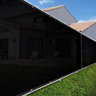 tang sunshades depot 8'x73' ft black breathable vinyl coated polyester mesh screen residential commercial premium privacy fence screen customize 3 years warranty 280 gsm 80% blockage logo