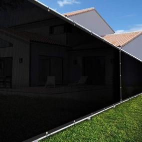 img 4 attached to TANG Sunshades Depot 8'X73' FT Black Breathable Vinyl Coated Polyester Mesh Screen Residential Commercial Premium Privacy Fence Screen Customize 3 Years Warranty 280 GSM 80% Blockage