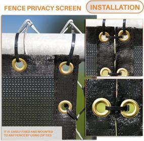 img 2 attached to TANG Sunshades Depot 8'X73' FT Black Breathable Vinyl Coated Polyester Mesh Screen Residential Commercial Premium Privacy Fence Screen Customize 3 Years Warranty 280 GSM 80% Blockage