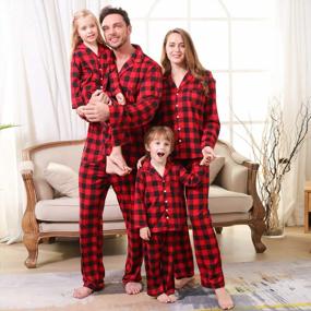 img 3 attached to Christmas Reindeer Plaid Pajama Sets For Matching Families - Long Sleeve Striped Holiday Sleepwear And Homewear For Women By CARETOO