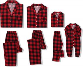 img 4 attached to Christmas Reindeer Plaid Pajama Sets For Matching Families - Long Sleeve Striped Holiday Sleepwear And Homewear For Women By CARETOO