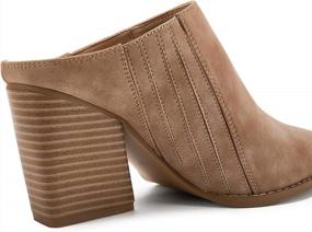 img 1 attached to Pointed Toe Western Mules With Backless Design, Stacked Chunky Heels, And Slip-On Comfort - Women'S Booties