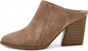 img 2 attached to Pointed Toe Western Mules With Backless Design, Stacked Chunky Heels, And Slip-On Comfort - Women'S Booties