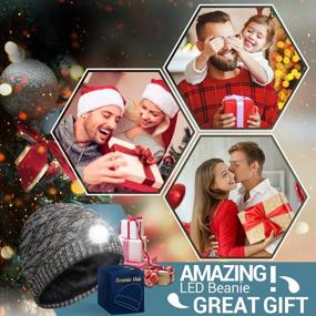 img 3 attached to Перезаряжаемая светодиодная шапка-бини - идеальные рождественские подарки для мужчин и женщин!