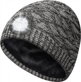 img 4 attached to Rechargeable LED Beanie Hat - Perfect Christmas Stocking Stuffers Gifts For Men & Women!